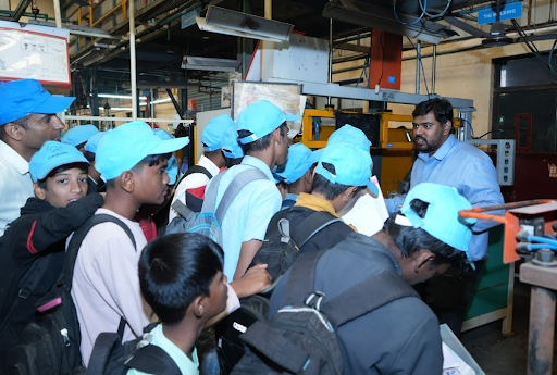 Students in industrial setting