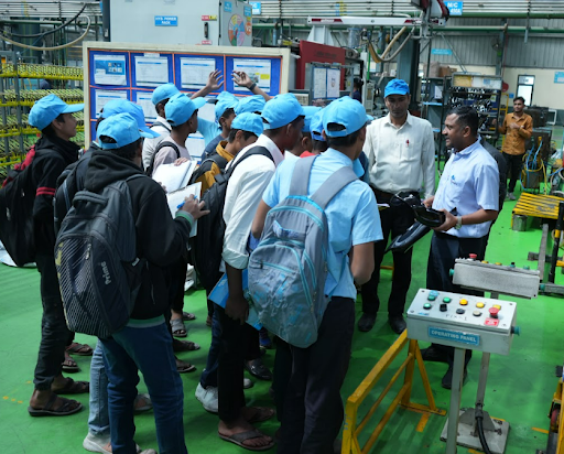 Students in industrial setting