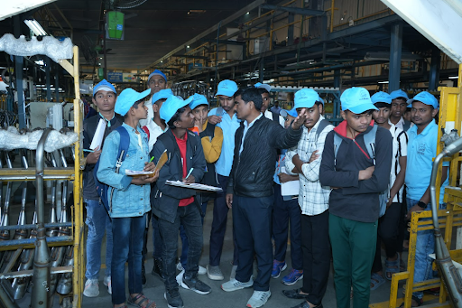 Students in industrial setting