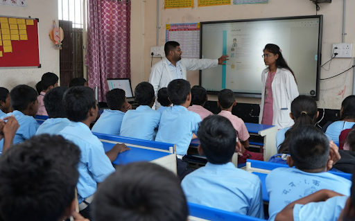 Students in industrial setting